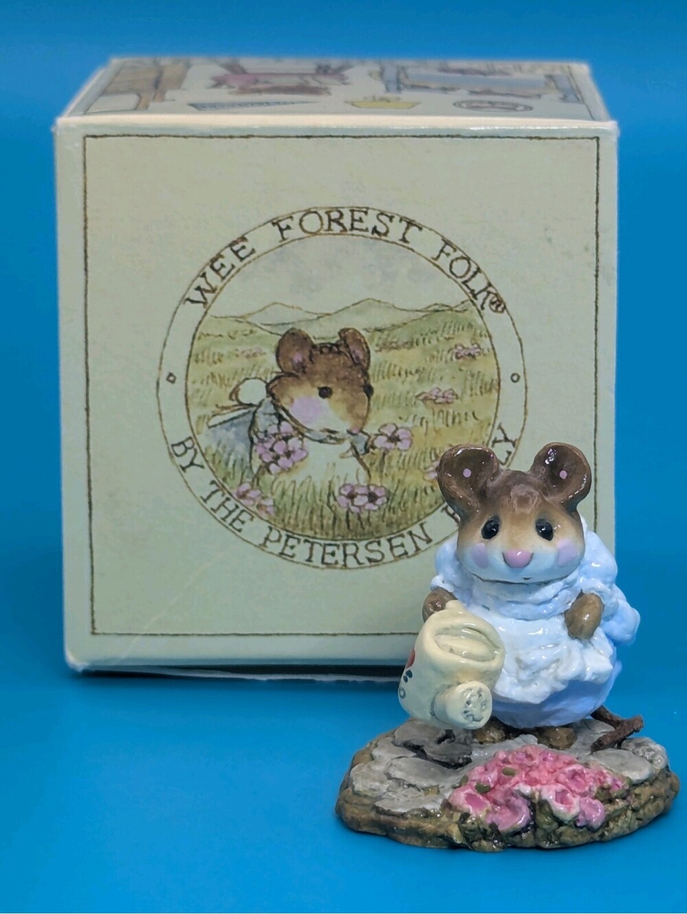 Vintage Wee Forest Folk Spring Gardener M-111  Light Blue Dress Box Included